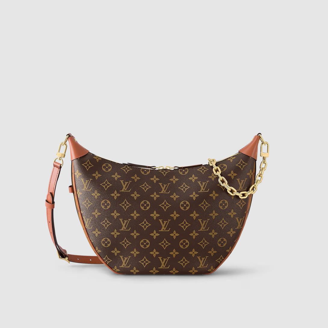 Túi Louis Vuitton Loop Hobo Monogram Canvas Nữ Nâu